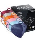 HUHETA KN95 Face Mask 60 Pack 5-Ply Breathable Safety Mask 95% Filter Efficiency - Individually Wrapped, Multicolored Cup Dust Masks - Buy Online on SooperMarket.com