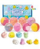8 Pack Bubble Bath Bombs for Kids with Surprise Toy - Natural Essential Oil Fizzies Set - Kids Safe Christmas Gift - Buy Online on SooperMarket.com