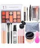 All in One Makeup Kit Full Makeup Set for Beginners or Pros Naked Eyeshadow Palette Nude Face Primer Matte Foundation Winged Eyeliner Stamp Mascara Lip Gloss - Make up Gift Set Travel - Buy Online on SooperMarket.com