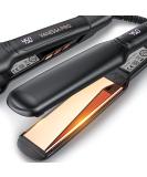 VANESSA PRO 2 Inch Pure Titanium Hair Straightener Flat Iron - One Pass Sleek Look, Beautiful Curls & Straightening Power - Buy Online on SooperMarket.com
