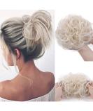 Tousled Updo Messy Bun Hair Extension Instant Ponytail With Elastic Rubber Band Updo Chignon Donut Scrunchies Extensions Hairpiece Synthetic Wavy Hair Light Blonde - Buy Online on SooperMarket.com