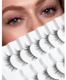 3D Mink Natural Fluffy False Lashes - 12mm C Curl Lightweight Look (7 Pairs) - Buy Online on SooperMarket.com
