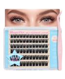 CALAILIS Self Adhesive Eyelashes - 72 Pcs D Curl Press-On Lash Clusters No Glue Needed Reusable DIY Kit with Tweezers for Beginners - ZN23 - Buy Online on SooperMarket.com