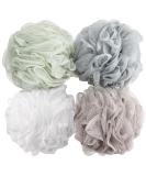 Pack of 4 Bath Sponge Loofahs - 60g Mesh Pouf Shower Scrunchies for Body Wash - Buy Online on SooperMarket.com