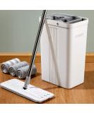 JOYMOOP Mop and Bucket Set with 3 Microfiber Mops | Flat Floor Mop for Wet and Dry Cleaning | Household Cleaning Tools for Hardwood, Laminate, Tile | Double Dry Scrapers | 50 Mop - Buy Online on SooperMarket.com