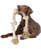 Fida Dog Rope Toys for Large/Medium Aggressive Chewers Tough Chew Toy 90cm 5 Knots Indestructible Natural Cotton Tug of War Dog Pull Rope Teeth Cleaning Normal Style - Buy Online on SooperMarket.com