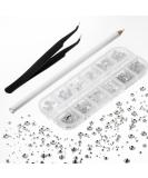 Mr. Pen 2000 pcs Rhinestones Set with Tweezer and Picking Pen for Crafts, Face, Nails, Makeup - Flat Back Round Rhinestones - Buy Online on SooperMarket.com