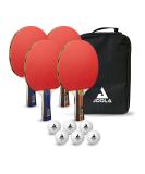 JOOLA Advanced Table Tennis Paddle Set - Includes 4 Ping Pong Paddles  6 3-Star Ping Pong Balls & Carrying Case - for Intermediate Competitive Matches  Ideal for Teens  Adults  & High Volume Play - Buy Online on SooperMarket.com