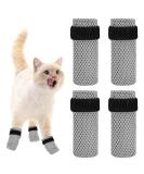 KALIONE Cat Boots 4 Packs cat Claw Covers Black Anti Scratch Cat Mittens Breathable Mesh Cat Foot Covers Adjustable Cat Claw Protectors for Indoor Cats Pet Bathing Cutting Nails Grey - Buy Online on SooperMarket.com