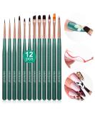 Saviland 12pcs Nail Art Brushes Set for Nail Salon - Design Pen, Painting Tools, Extension Gel Brush, UV Gel Brush, Liner Brush - Buy Online on SooperMarket.com