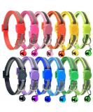 Nearasu 12 Pack Cat Collars Reflective Safety Quick Release Buckle Cat Collar for Cat Kitten Pet Breakaway With Bell Adjustable Large Hi Vis 20-34cm For All Domestic Cats Male Female (Multi-colored) - Buy Online on SooperMarket.com