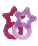 Dentistar Bei ring 2 Set | Baby Teether for 3+ Months | Soft Dental Aid & Massage Ring | Made in Germany | Pink & Lila - Buy Online on SooperMarket.com