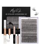 DIY Lash Extension Kit - 320PCS Cluster Lashes with Lash Bond and Seal, Applicator, Remover - C/D Curl Individual Eyelash Extension Kit - 10-16mm - 30D+40D-0.07D-KIT - Buy Online on SooperMarket.com