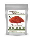 The Spice Way - Premium Aleppo Pepper 4 oz. Crushed Aleppo Pepper Flakes (Halaby PepperPul BiberMarash PepperAleppo Chili Flakes) Popular in Turkish and Middle EasternMediterranean cooking - Buy Online on SooperMarket.com