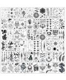 Esland 330+ Realistic Black Temporary Tattoos: Vintage Skeleton Snake, Crowns, Arrows, Sun Moon Stars, Butterfly, Feather, Infinite Love - 60 Pcs Tattoo Stickers for Women - Buy Online on SooperMarket.com