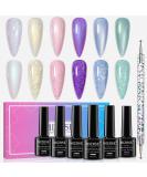 MIZHSE Glitter Gel Nail Polish Kit - 6 Shimmering Colors with Nail Pen - 7ml*6 - Soak Off UV LED Lamp Included - Buy Online on SooperMarket.com