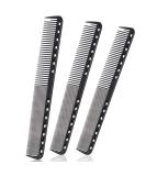Carbon Fine Cutting Comb Carbon Fiber Salon Hairdressing Comb Hairdressing Comb Heat Resistant Barber Comb (3 Pieces Black) - Buy Online on SooperMarket.com