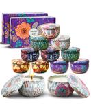 Vetour 12pcs Aromatherapy Soy Candles Gift Set | Freesia Lavender Vanilla Rosemary Gardenia Lemon | 2.5oz Tin Jar Candles for Women | 16 Hour Burn Time | Perfect Gift for Friends - Buy Online on SooperMarket.com
