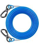 Dog Tie Out Cable with 360 Swivel Lockable Hook and PVC Coating 10ft 15ft 20ft 25ft 40ft 60ft 120ft Reflective Dog Lead Line Galvanized Steel Wire Rope for Small Medium Pet Up to 60 120 250 lbs 10ft-3.3mm Blue - Buy Online on SooperMarket.com