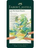 Faber-Castel Pitt Pastel Pencils - 12 Pack Assorted Colors in Metal Tin - Buy Online on SooperMarket.com