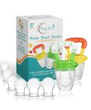 Baby Fruit Feeder Pacifier (2 Pack) for Toddler | BPA Free Silicone Teether | Soothing Gum Relief | Infant Teething Toy with Various Nipple Sizes - Buy Online on SooperMarket.com