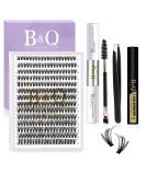 LASH Extension Set B & Q | 280 PCs 0.07C 9-15 Mix - Best Eyelash Extensions for Beginners with Glue & Applicator - Buy Online on SooperMarket.com