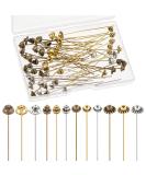 60-Piece Jewelry Flower Beads Ball Needle Set in Clear Box - Classic Style Earring and Bracelet Making Kit in 3 Colors - Buy Online on SooperMarket.com