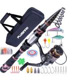 PLUSINNO Fishing Rod and Reel Combo - Carbon Fiber Telescopic Pole, Spinning Reel 12+1 Bearings, X-Full Kit, 2.7M, with Carrier Bag - Buy Online on SooperMarket.com