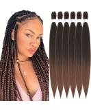 Xusuperb Pre-Stretched Braiding Hair - Ombre Brown 26 Easy Braids Extensions | 6 Packs Soft Yaki-Textured Kanekalon Hair (T1B/30#) - Buy Online on SooperMarket.com