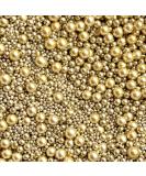 Gold Sprinkles for cakes edible gold metallic pearls Christmas wedding birthday party decoration cupcake cake toppers balls gold sprinkle mix blend baking 100s and 1000s topper 50g BILLIONAIRE 2 - Buy Online on SooperMarket.com