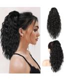 PORSMEER Ponytail Extension Claw Clip Ponytail Hair Extensions Black Natural Looking Long Curly Wavy Multi Layered Fluffy Synthetic Hairpiece for Women Girls Daily Wear or Party 18inch - Buy Online on SooperMarket.com