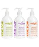 Sapadilla Liquid Hand Soap - Three Scent Variety - Made with 100% Pure Essential Oil Blends Cleansing & Moisturizing Aromatic & Fragrant Hand Soap Plant Based Biodegradable 12 Ounce (Pack of 3) Variety Pack 12 Fl O... - Buy Online on SooperMarket.com