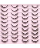 Geeneiya 20 Pairs 4D Volume Natural Short Mink Eyelashes Pack - Wispy Fluffy False Lashes Multipack - Buy Online on SooperMarket.com