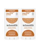 Schmidt's Aluminum Free Natural Deodorant for Women and Men Sandalwood and Citrus with 24 Hour Odor Protection Certified Natural Vegan Cruelty Free 2.65 oz Pack of 2 Sandalwood and Citrus 2.65 Ounce (Pack of 2) - Buy Online on SooperMarket.com
