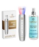 Lumineo Ultrasound Peeling Device - 4-in-1 Skin Scrubber Blackhead Remover EMS LED & Ions with 400ml Moisturizing Toner | Best Acne & Pore Cleaner - Buy Online on SooperMarket.com