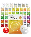 Besnel Collagen Facial Masks - 48 Pack, Plant Extract & Sodium Hyaluronate, for All Skin Types, Korean Spa Face Mask - Buy Online on SooperMarket.com