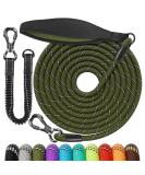 Shop Aystkniet Bungee Drag Line for Dogs | Shock-Absorbing Leash with Padded Handle | 3m to 30m Options | Ideal for Medium & Large Dogs | Reflective & Lockable | Army Green - Buy Online on SooperMarket.com