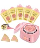 Bouvetan At-Home Waxing Kit for Women - 17.5oz Hard Wax Beads - Ideal for Face, Eyebrow, Armpit, Arms, Legs, Bikini - Includes 20 Wax Sticks - Rose Scented - Buy Online on SooperMarket.com