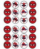 24 Spiderman Theme Edible Wafer Cupcake Toppers Fairy Cake Decoration Uncut - Buy Online on SooperMarket.com