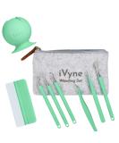 iVyne (8pcs) Premium Vinyl Weeding Tool Kit & Weeding Scrap Collector Soft Grip Tools with Berry  Weeder  Tweezers  Picker Or Hook  and Scraper Set for Silhouette Cameos & Cricut - Green Green 8pcs - Buy Online on SooperMarket.com