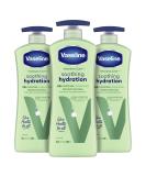 Vaseline Intensive Care Body Lotion for Dry Skin Soothing Hydration Lotion Made with Ultra-Hydrating Lipids + 1% Aloe Vera Extract to Refresh Dehydrated Skin 20.3 oz, Pack of 3 - Buy Online on SooperMarket.com