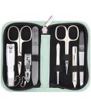 3 Swords Germany - brand quality 8 piece manicure pedicure grooming kit set in mint fashion leather case in gift box - Made by 3 Swords MINT - SYNTHETIC LEATHER - Buy Online on SooperMarket.com