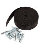 House2Home Replacement Elastic Webbing Kit to Repair Sagging Couch, Chair, Lawn,and Patio Furniture, Includes Installation Instructions, 2 Inch Wide x 40 Ft. Long Strapping and Metal Webbing Clips Black - Buy Online on SooperMarket.com