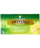 Twinings green tea and lemon - green tea with a refreshing lemon taste in the tea bag - unique green tea mixture refined with lemon peel 25 tea bags (40 g) green tea & lemon - Buy Online on SooperMarket.com