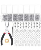 Paxcoo 1500Pcs Silver Jump Rings with Lobster Clasps, Jewelry Pliers - Jewelry Making Supplies & Necklace Repair Kit - Buy Online on SooperMarket.com