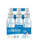 Dr. Brown's Natural Flow Feeding Bottle 6PK Clear with Blue Writing - 250ML (8OZ) - Buy Online on SooperMarket.com