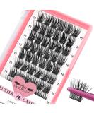 DIY Cluster Lashes 72 Pcs | D-16mm Thin Band Individual Eyelash Extensions | Easy to Apply at Home | First Glance - Buy Online on SooperMarket.com