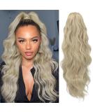 YEESHEDO Ash Blonde Long Wavy Ponytail Hair Extension 26 Inches - Clip In Drawstring Synthetic Curly Hairpiece for Women - Buy Online on SooperMarket.com