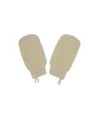 Pack of 2 Dual Sided Exfoliating Gloves for Back and Body Shower, White Ramie Hand Mitt for Dead Skin Removal - Machine Washable - Buy Online on SooperMarket.com