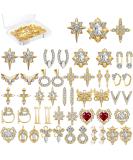 48 Pieces 3D Shiny Nail Rhinestones Luxury Nail Decoration Diamonds Metal Nail Jewelry Nail Beauty Design Charms Gold Heart Nail Gems Nail Design Crystals for DIY Women Nail  24 Styles - Buy Online on SooperMarket.com